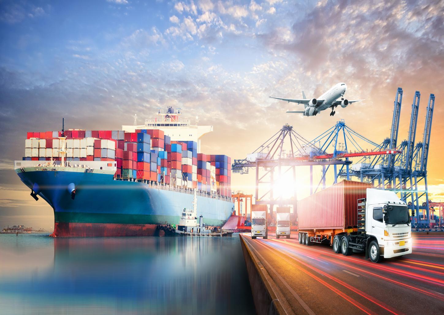 Ocean, air and road freight network